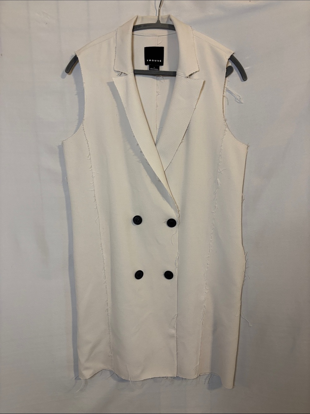 Trouvé White Double Breasted Sleeveless Blazer Jacket Dress Small